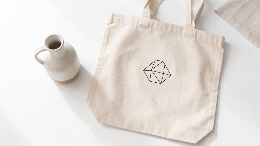 Ceramic vessels, a tote, and packaging on a bright airy surface